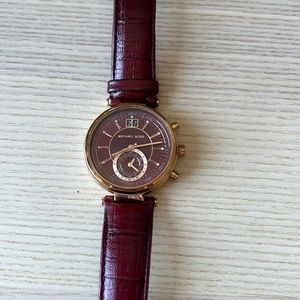 Michael Kors watch, genuine leather, stainless steel